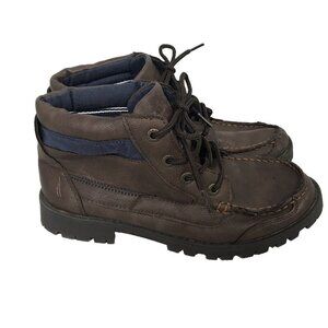 New Nautica Boys Lakeside BROWN Lug Sole Boots Boys Sz US 5 EU 37 UK 4